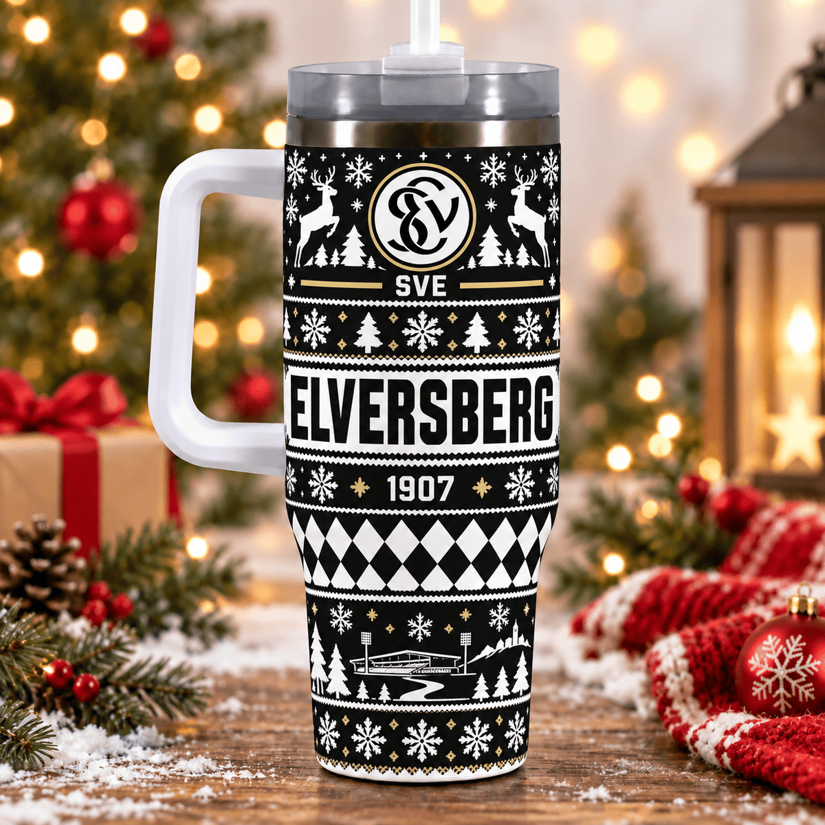 SV Elversberg Christmas 40oz Tumbler with Handle & Straw
