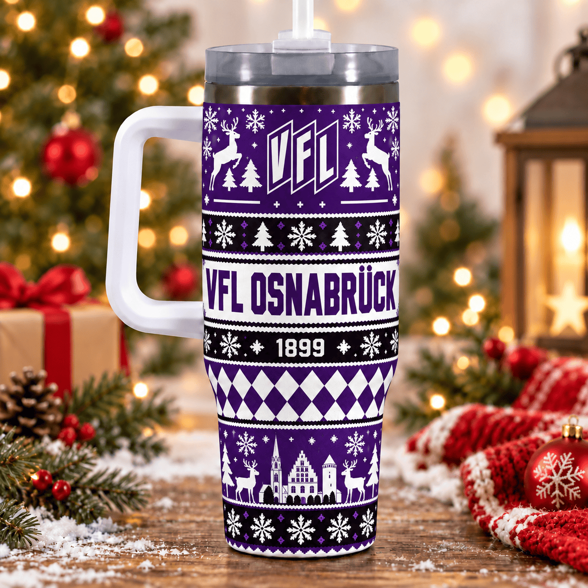 VfL Osnabrück Christmas 40oz Tumbler with Handle & Straw