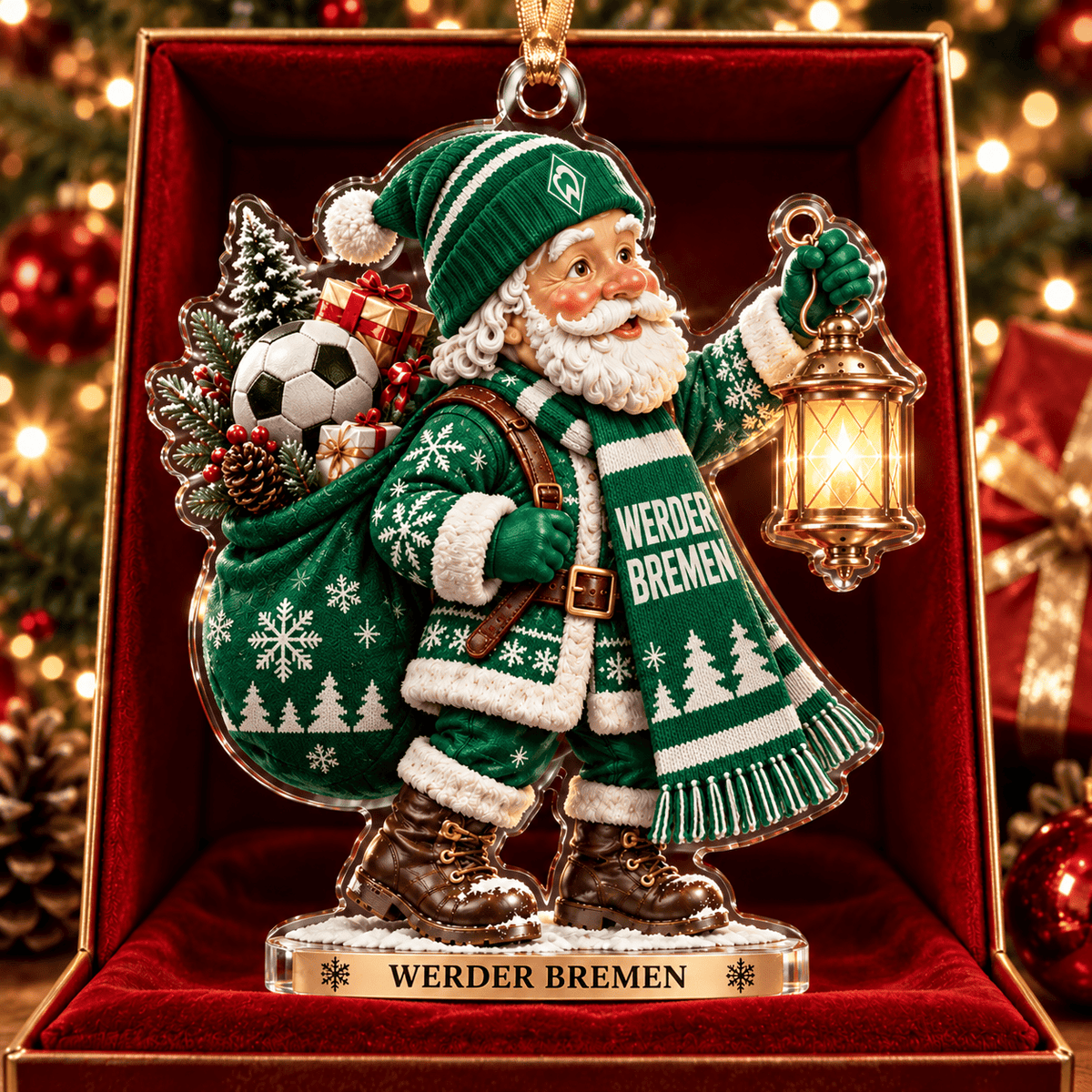 Werder Bremen Acrylic Santa Ornament – Holiday Tree Hanging & Desktop Decor