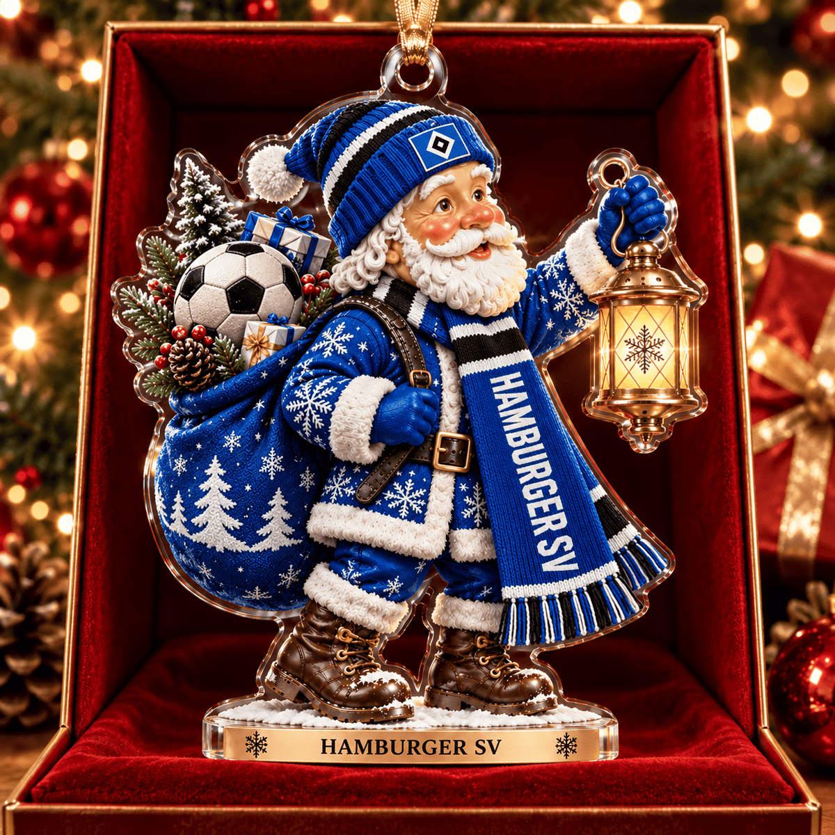 Hamburger SV Acrylic Santa Ornament – Holiday Tree Hanging & Desktop Decor