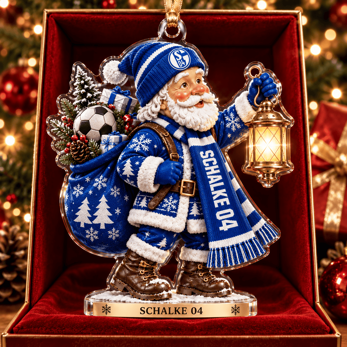 Schalke 04 Acrylic Santa Ornament – Holiday Tree Hanging & Desktop Decor