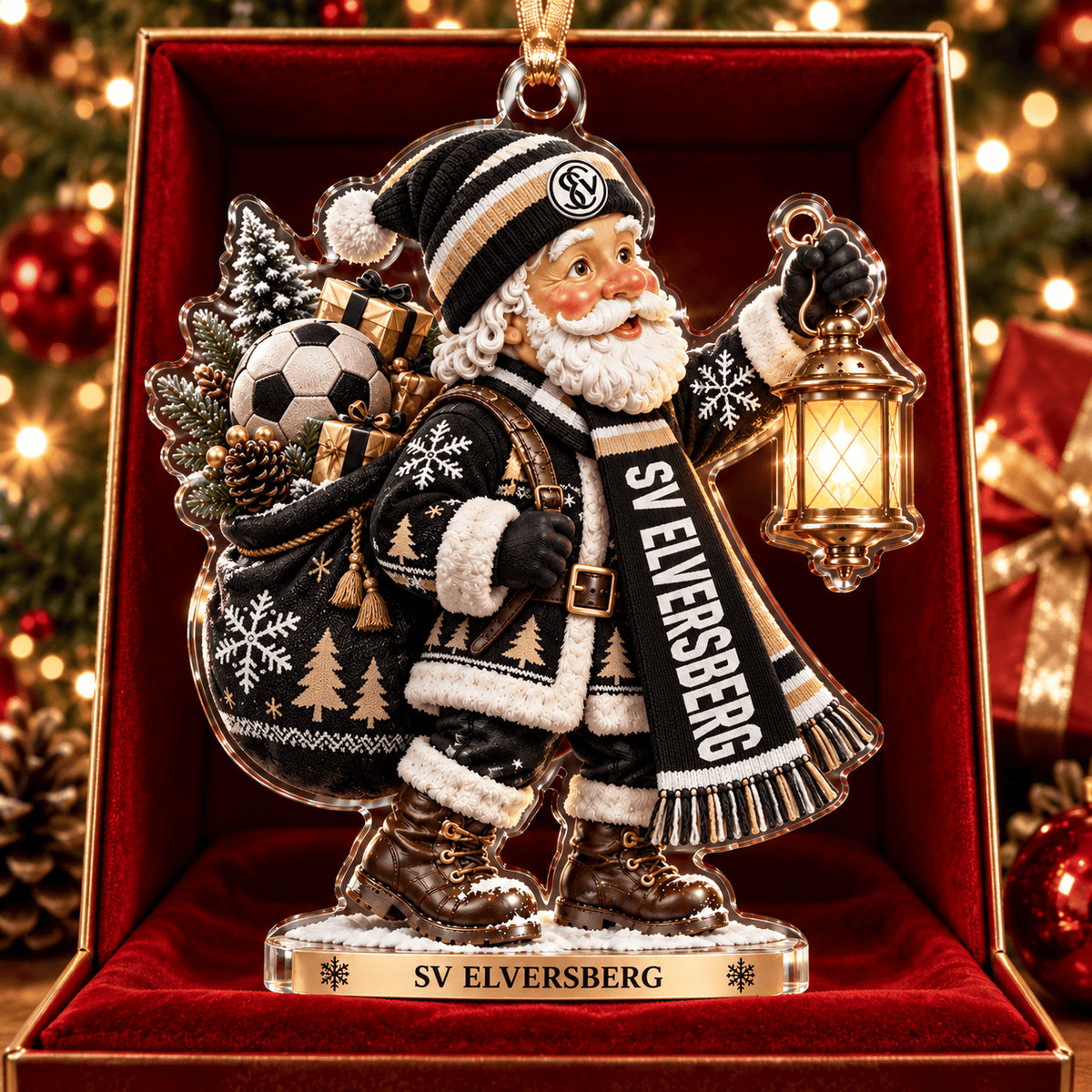 SV Elversberg Acrylic Santa Ornament – Holiday Tree Hanging & Desktop Decor