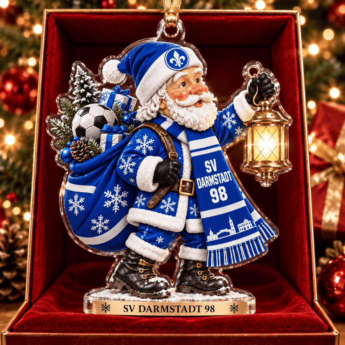 SV Darmstadt 98 Acrylic Santa Ornament – Holiday Tree Hanging & Desktop Decor