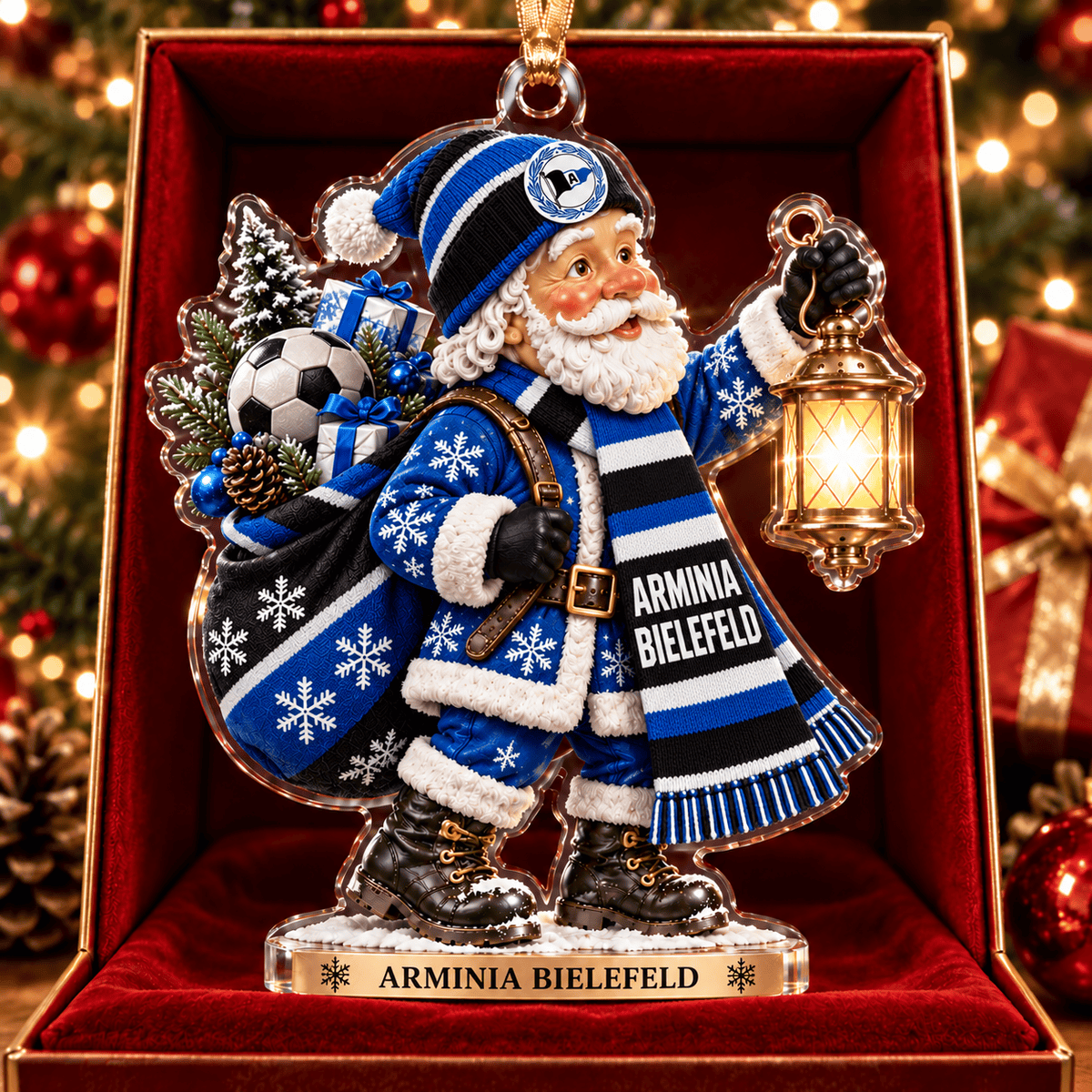 Arminia Bielefeld Acrylic Santa Ornament – Holiday Tree Hanging & Desktop Decor