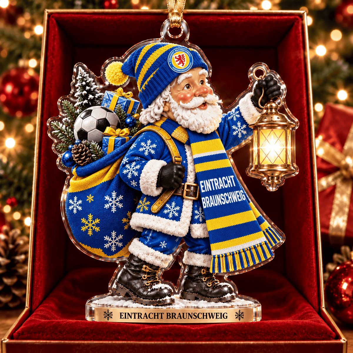 Eintracht Braunschweig Acrylic Santa Ornament – Holiday Tree Hanging & Desktop Decor