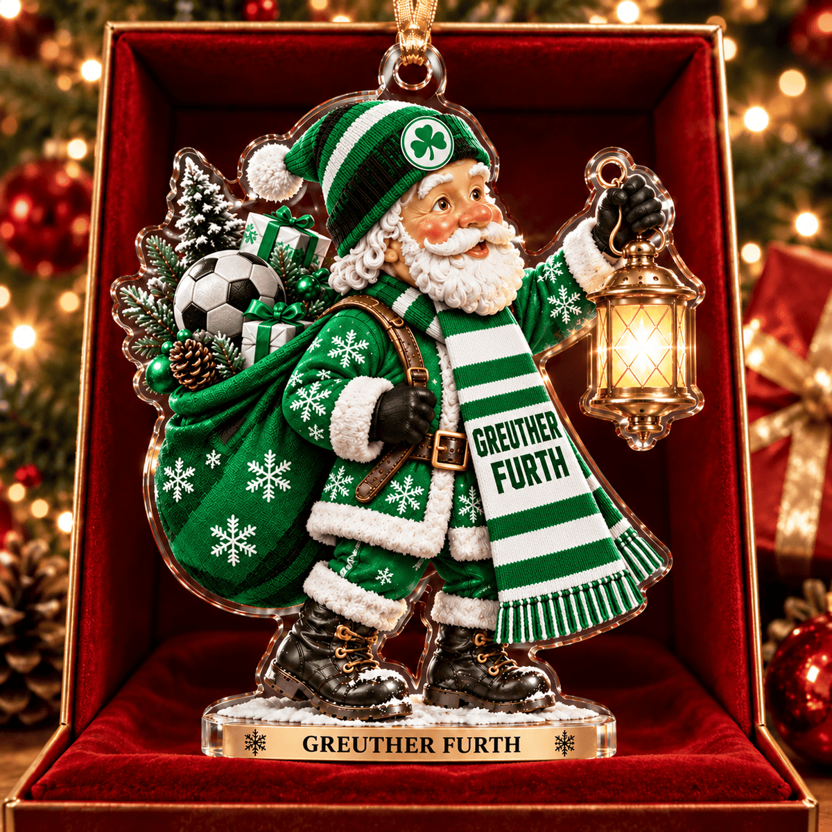 SpVgg Greuther Fürth Acrylic Santa Ornament – Holiday Tree Hanging & Desktop Decor