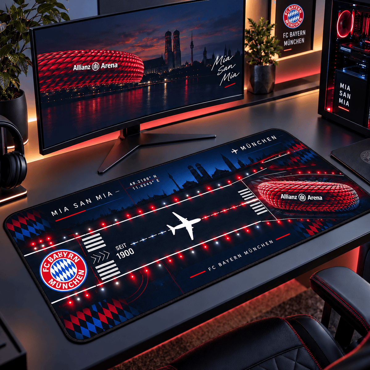 Bayern Munich Extended Mouse Pad – Large Non-Slip Football Fan Desk Mat