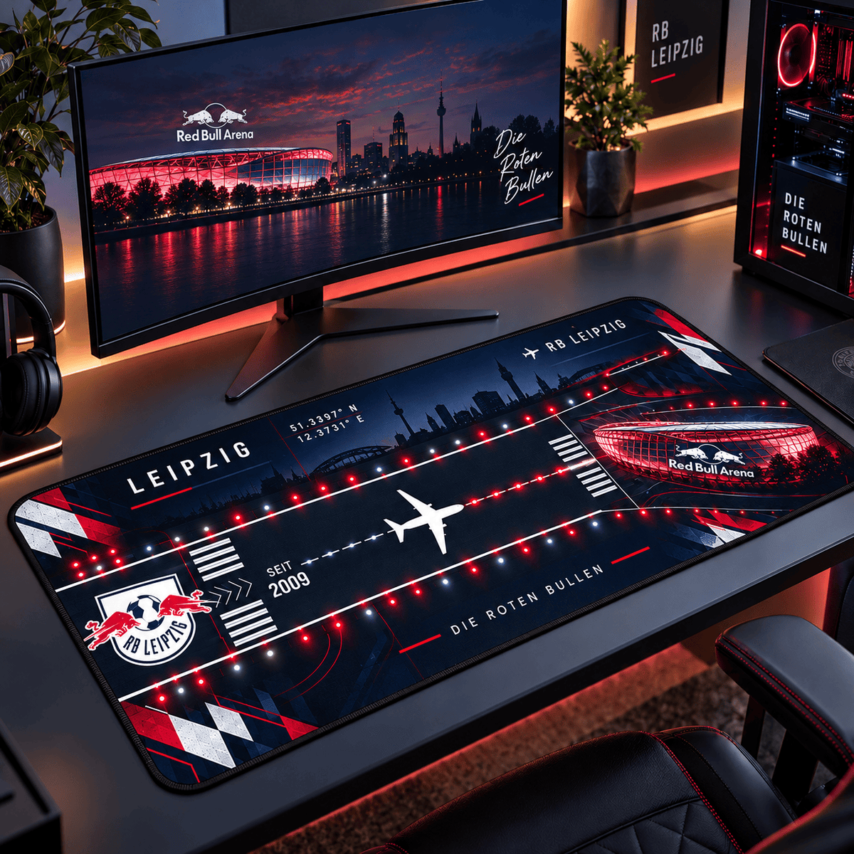 RB Leipzig Extended Mouse Pad – Large Non-Slip Football Fan Desk Mat