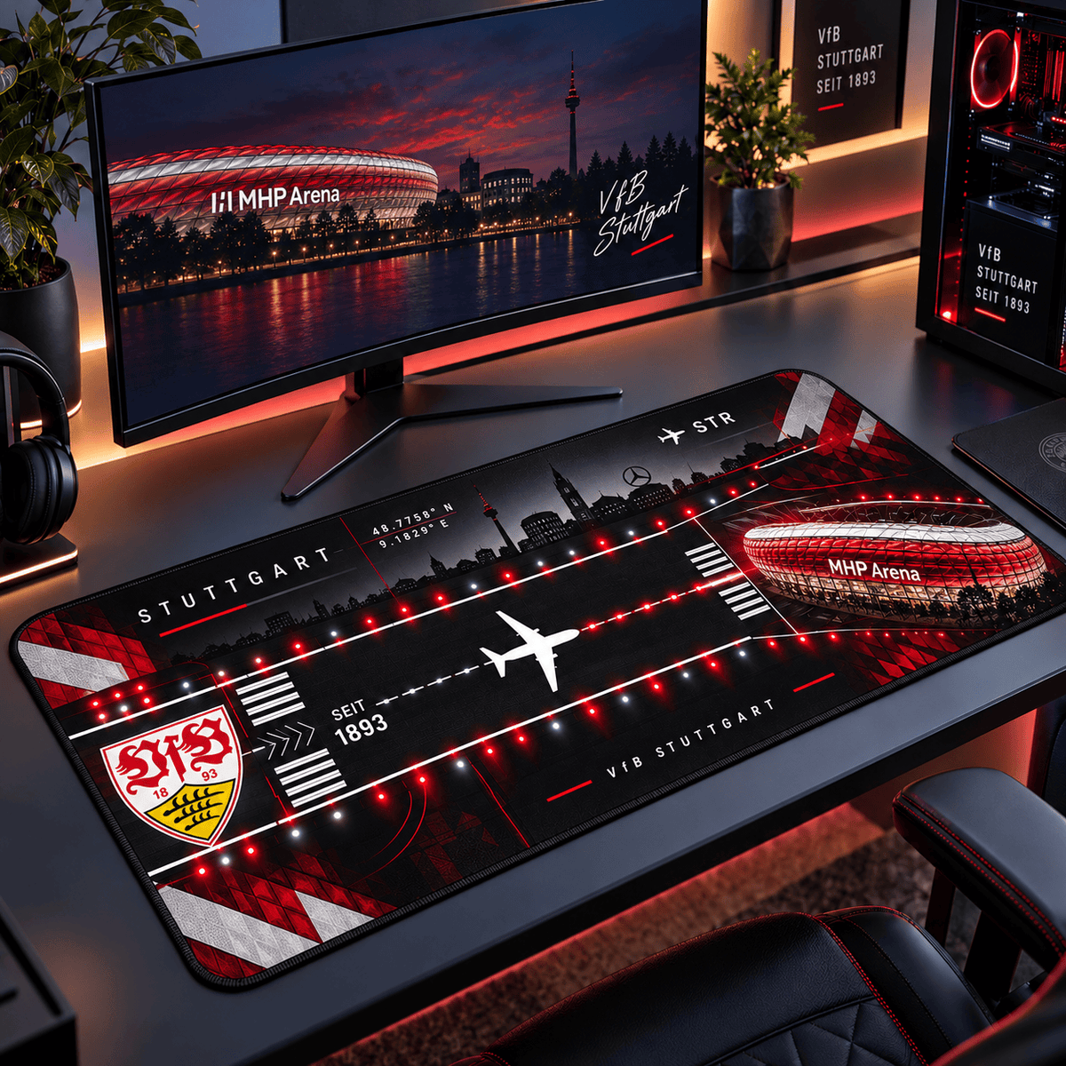 VfB Stuttgart Extended Mouse Pad – Large Non-Slip Football Fan Desk Mat