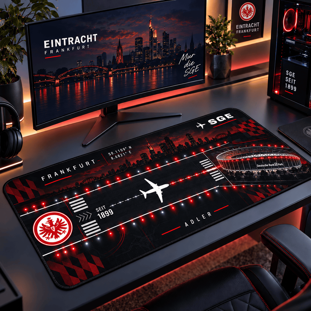 Eintracht Frankfurt Extended Mouse Pad – Large Non-Slip Football Fan Desk Mat