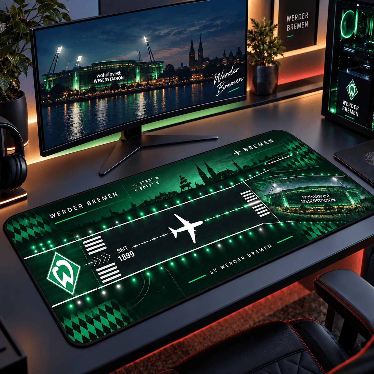 Werder Bremen Extended Mouse Pad – Large Non-Slip Football Fan Desk Mat