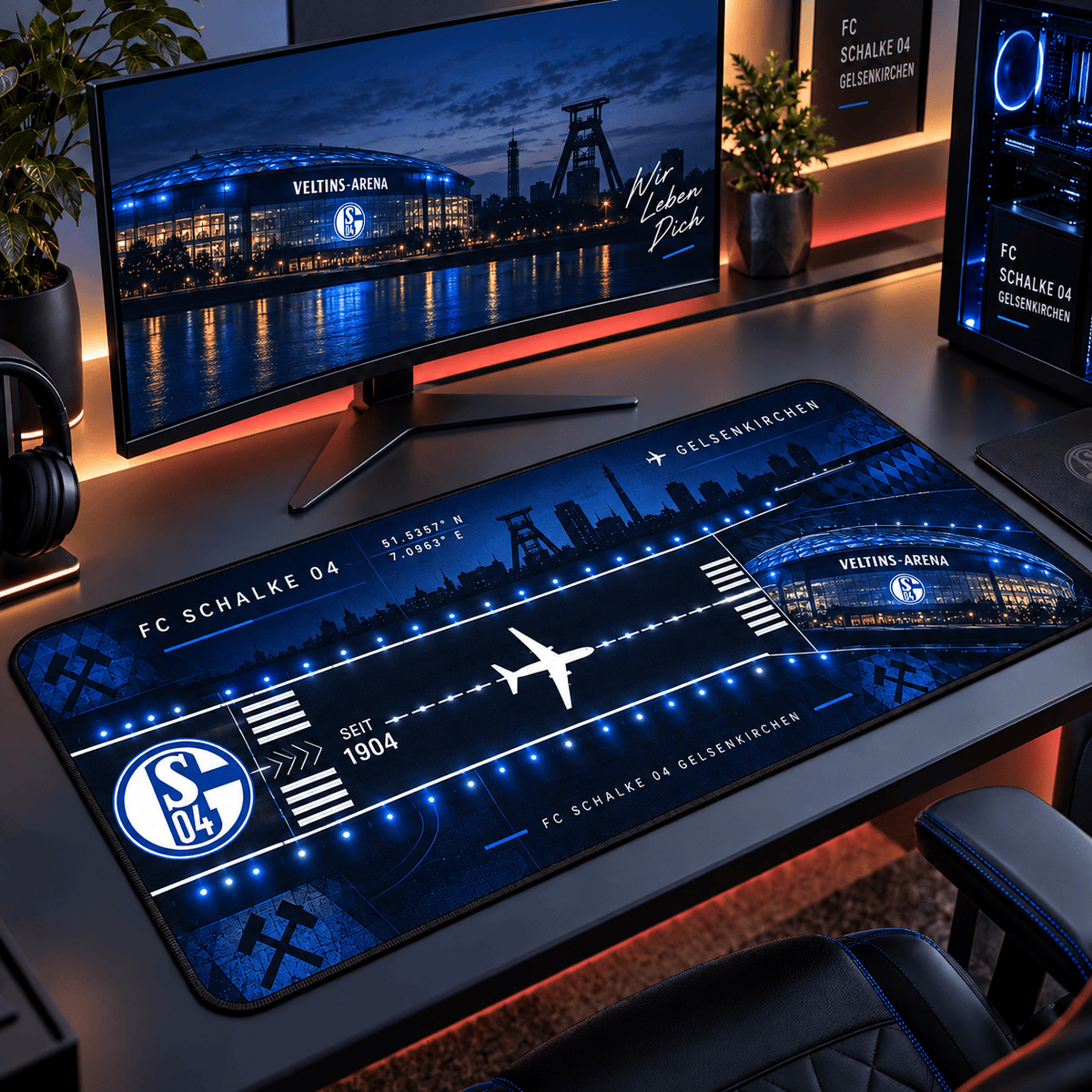 Schalke 04 Extended Mouse Pad – Large Non-Slip Football Fan Desk Mat