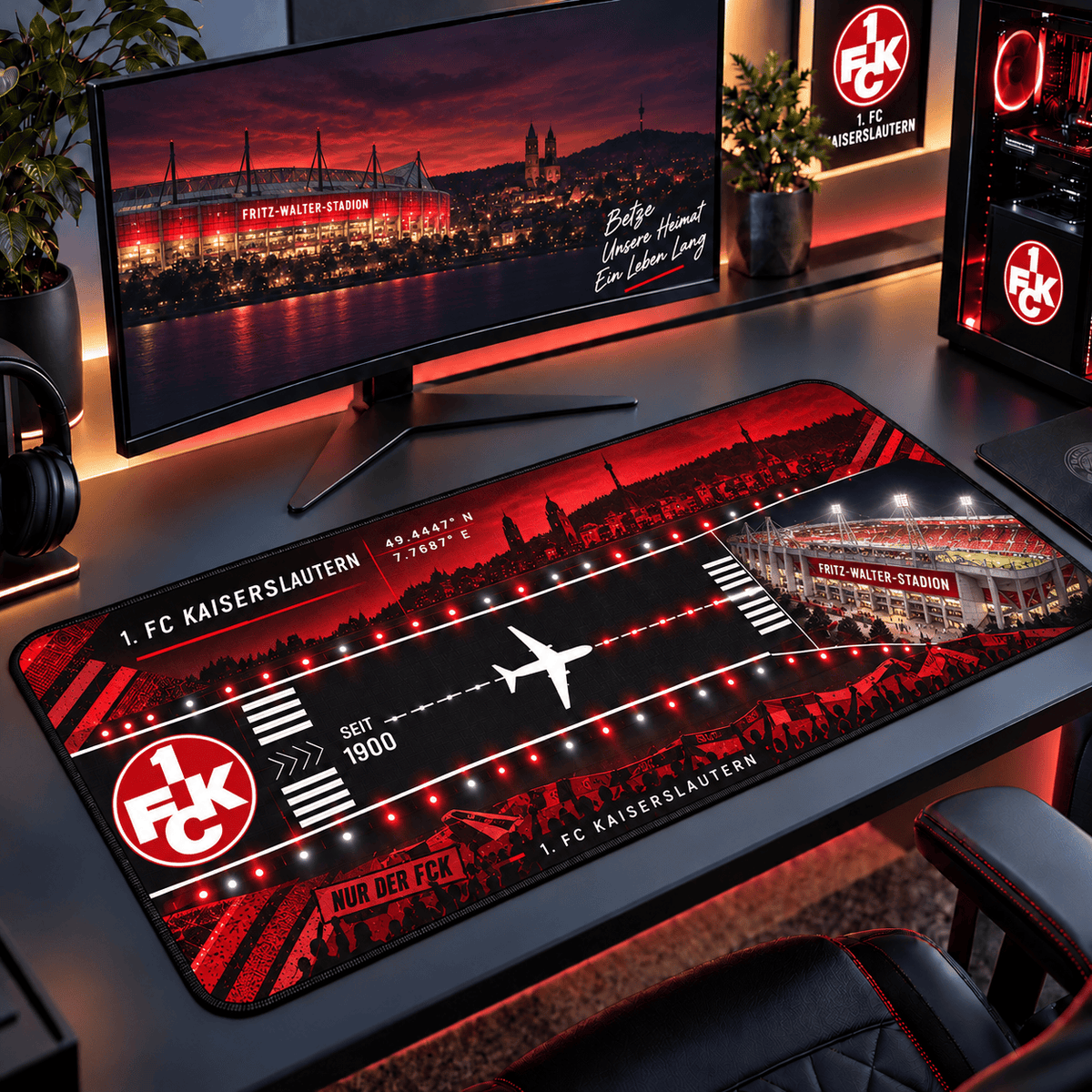 FC Kaiserslautern Extended Mouse Pad – Large Non-Slip Football Fan Desk Mat