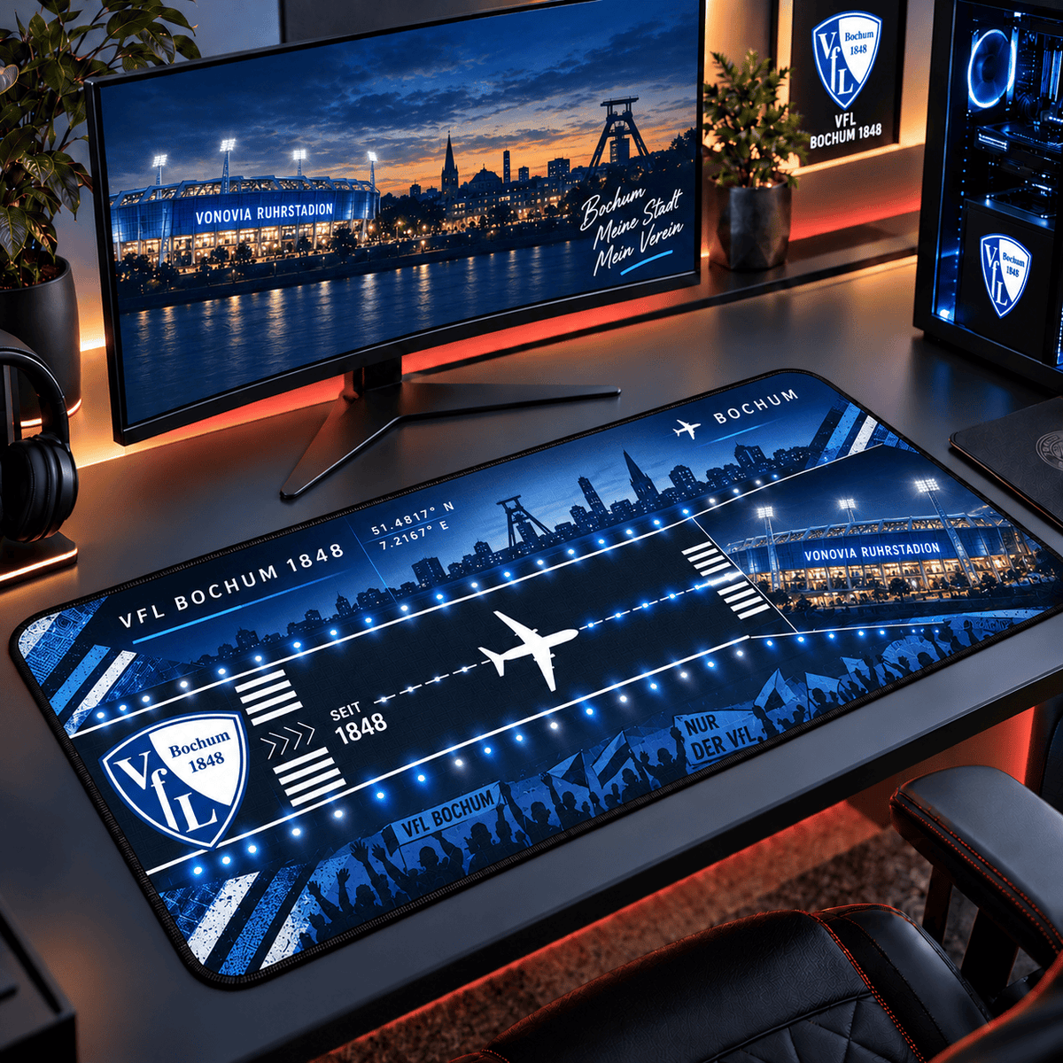 VfL Bochum Extended Mouse Pad – Large Non-Slip Football Fan Desk Mat