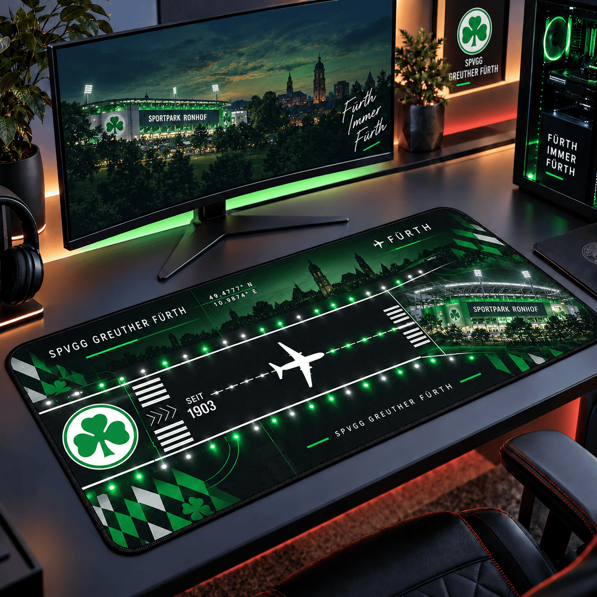 SpVgg Greuther Fürth Extended Mouse Pad – Large Non-Slip Football Fan Desk Mat