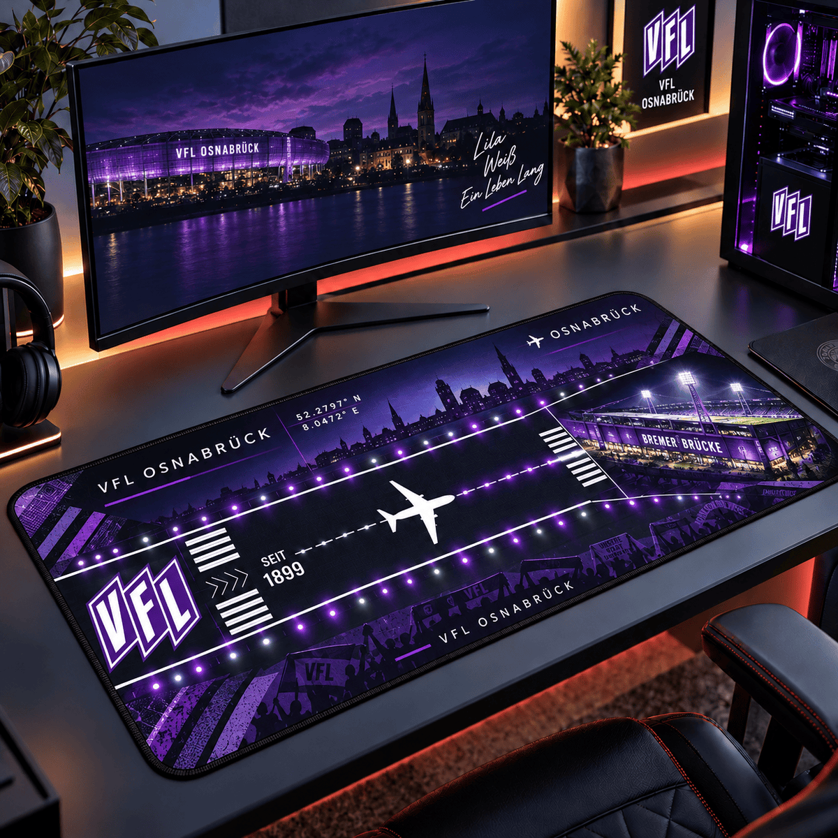 VfL Osnabrück Extended Mouse Pad – Large Non-Slip Football Fan Desk Mat