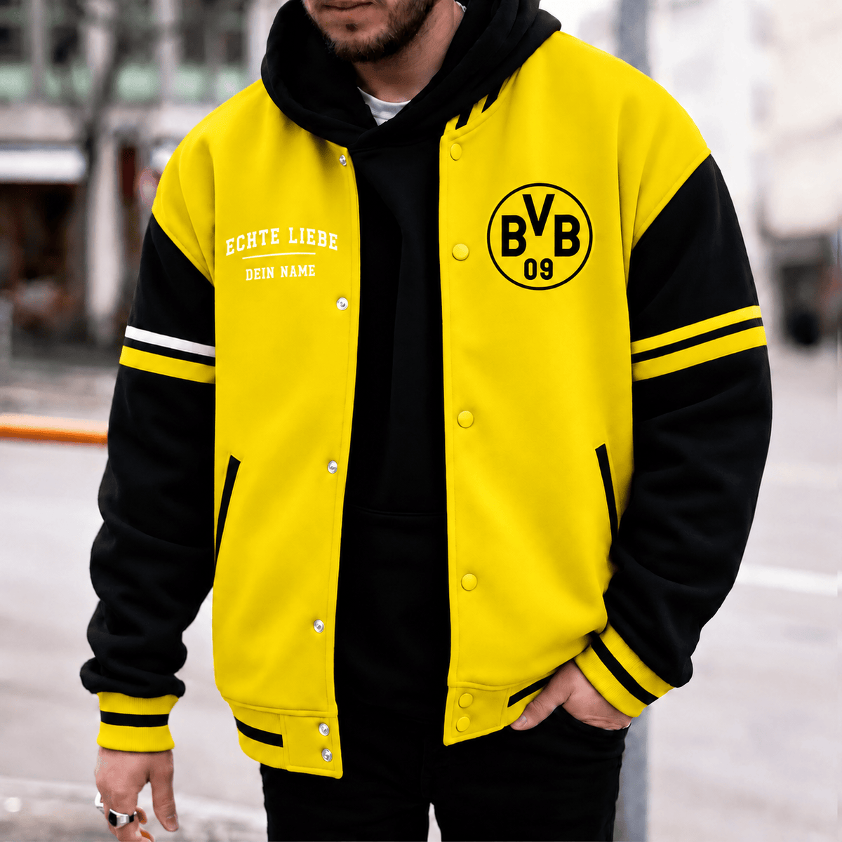 Borussia Dortmund Personalized Varsity Jacket – Custom Name Baseball Bomber