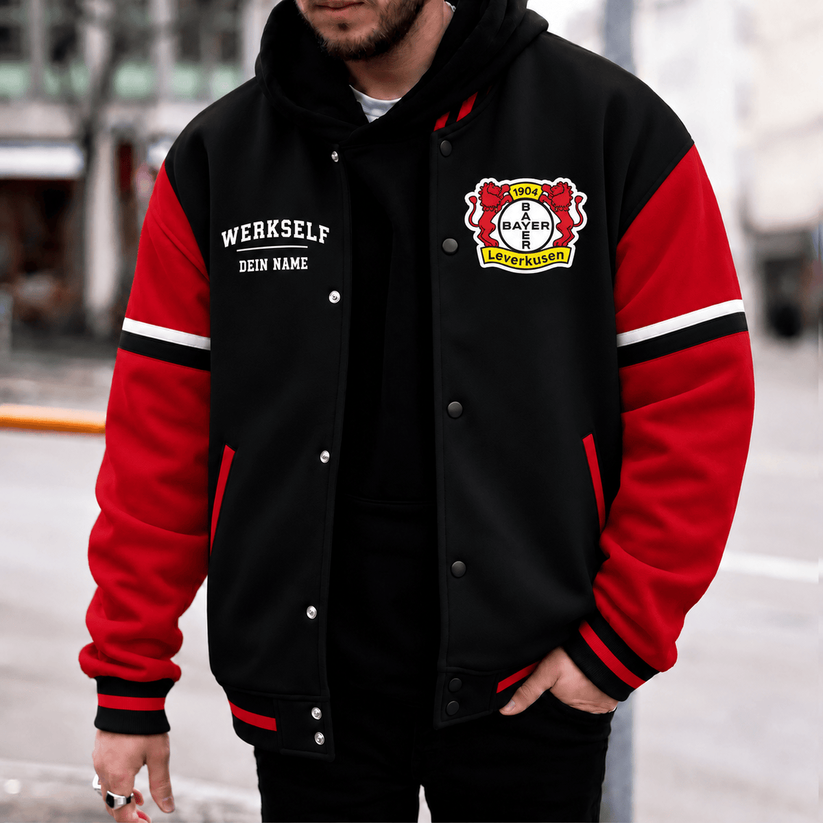 Bayer Leverkusen Personalized Varsity Jacket – Custom Name Baseball Bomber