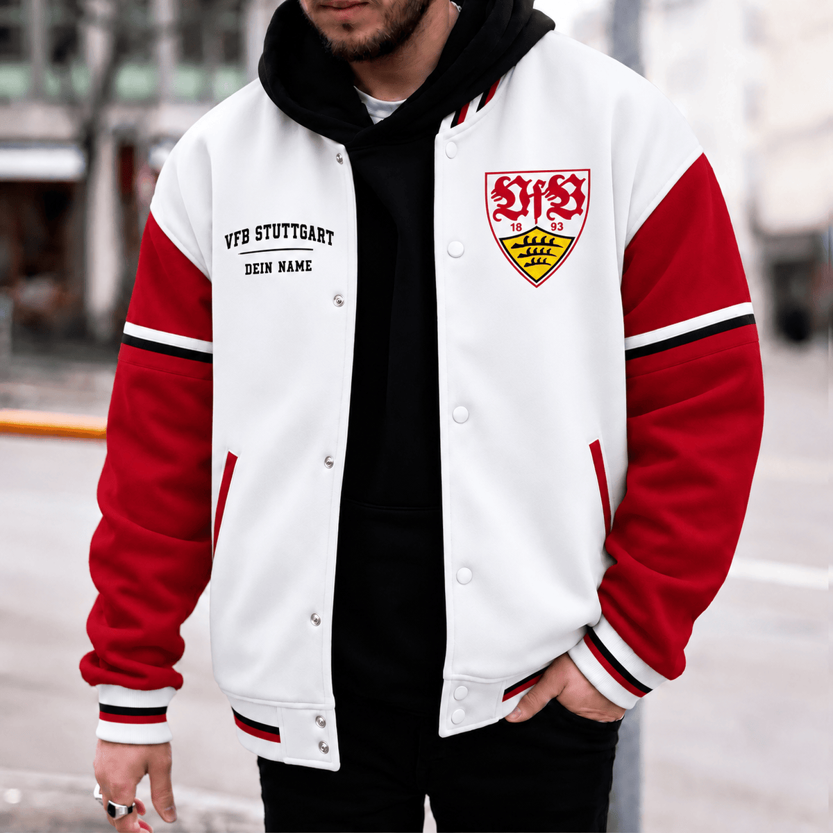VfB Stuttgart Personalized Varsity Jacket – Custom Name Baseball Bomber