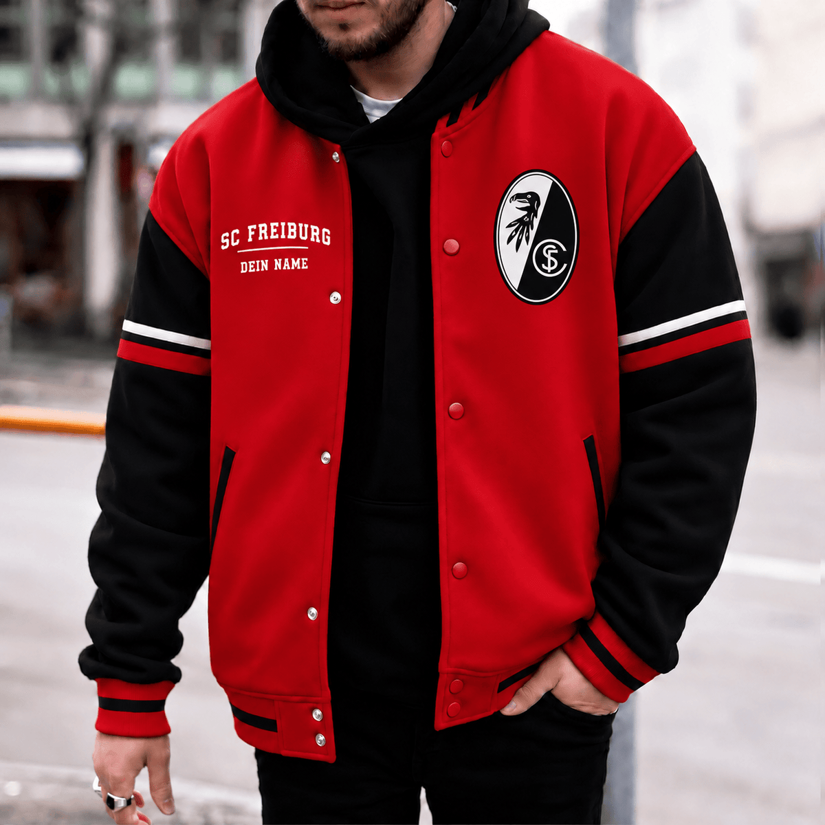 SC Freiburg Personalized Varsity Jacket – Custom Name Baseball Bomber