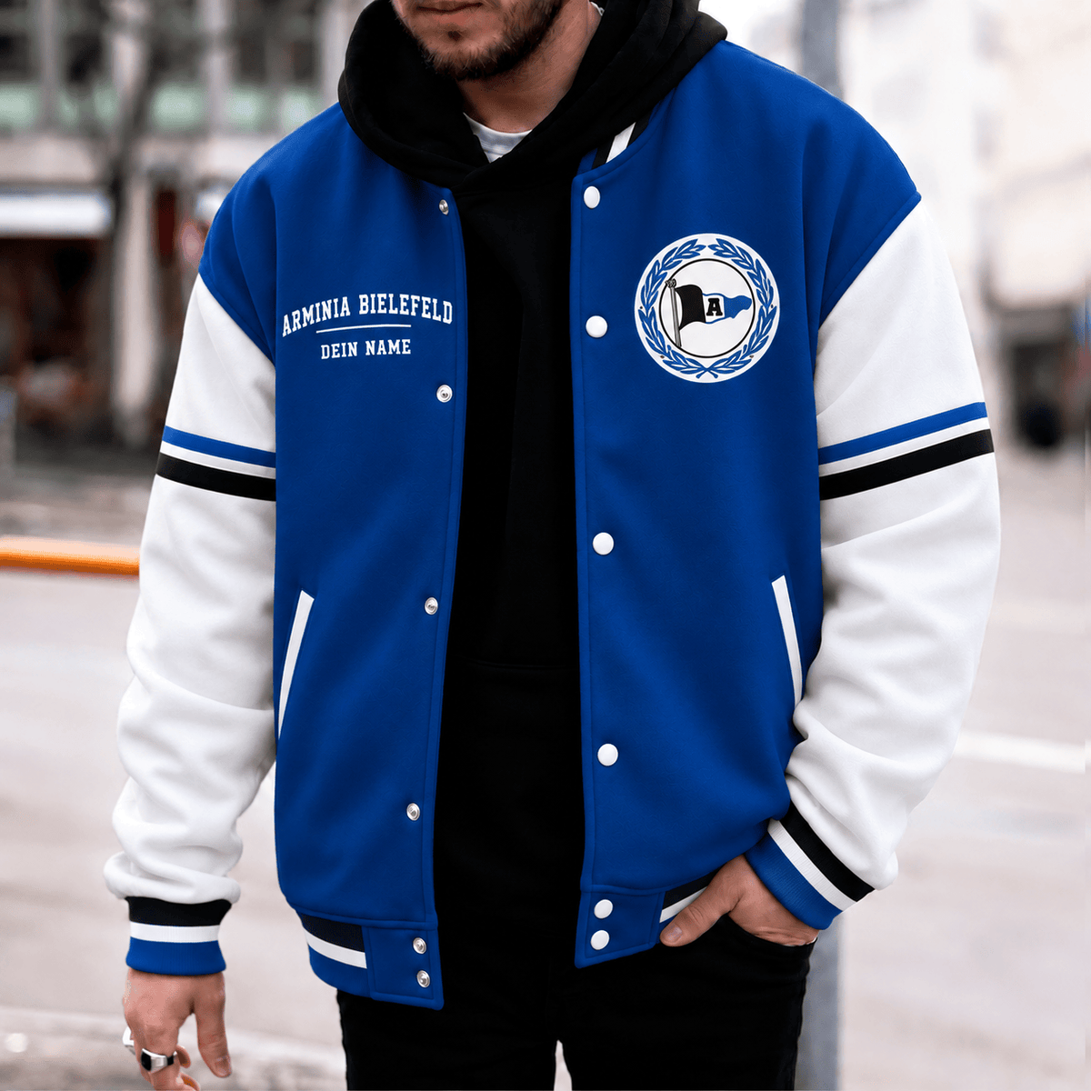 Arminia Bielefeld Personalized Varsity Jacket – Custom Name Baseball Bomber