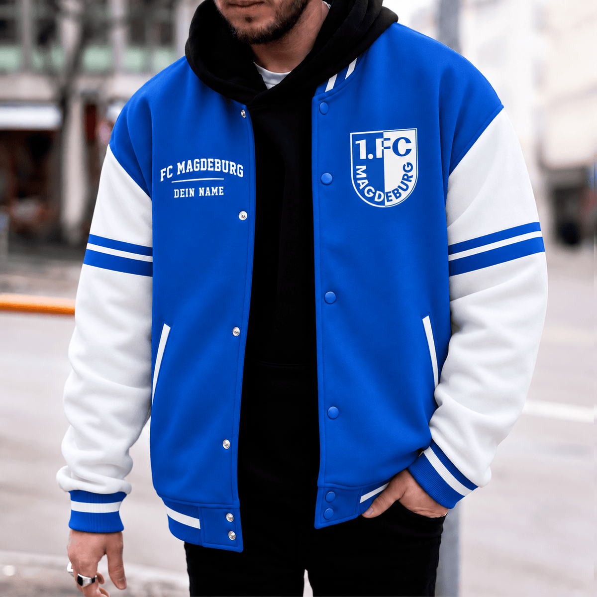FC Magdeburg Personalized Varsity Jacket – Custom Name Baseball Bomber