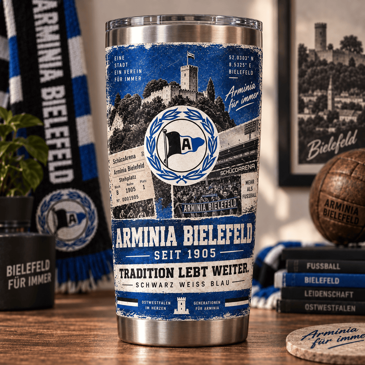 Arminia Bielefeld Heritage Tumbler – Tradition Lebt Weiter Edition