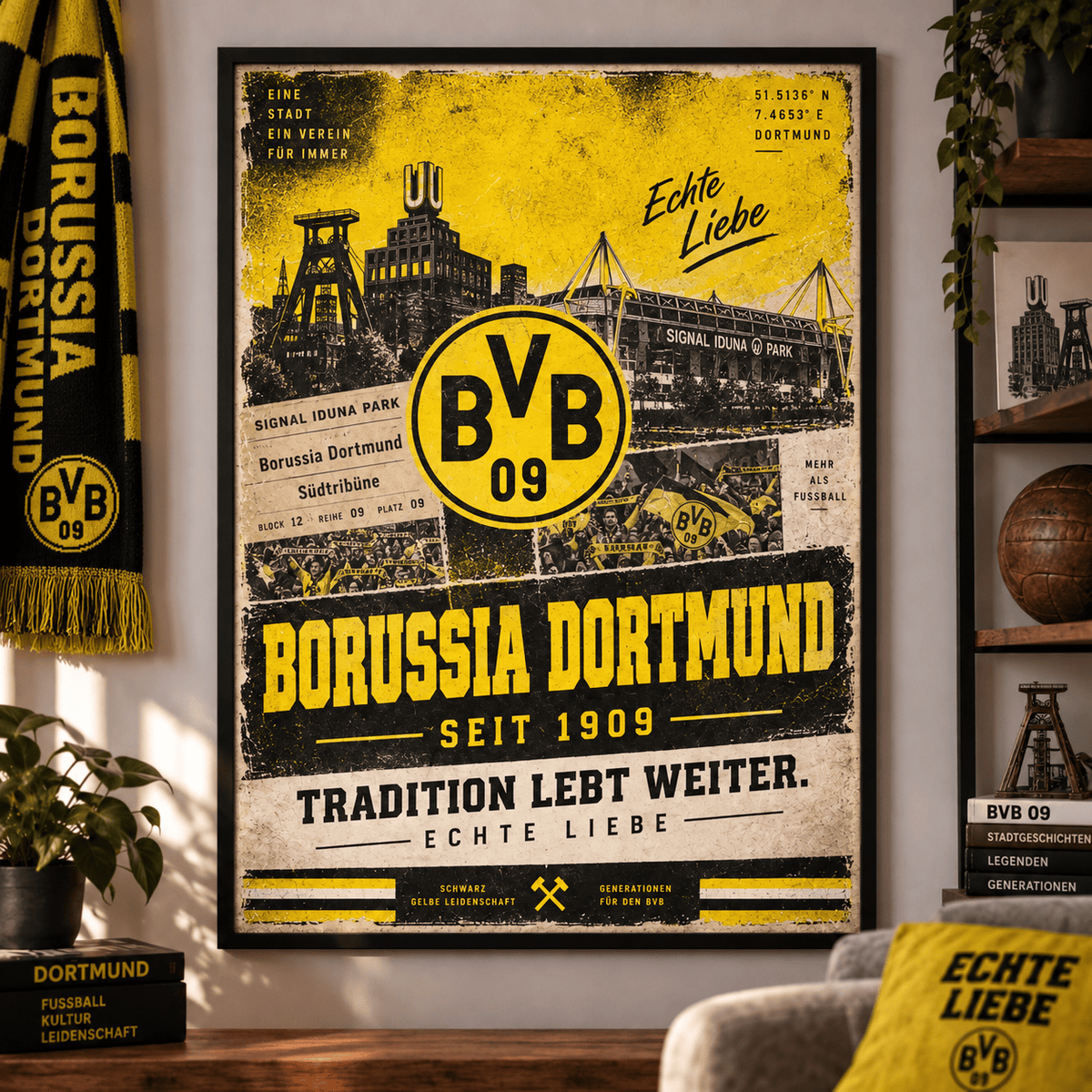 Borussia Dortmund Heritage Wall Art – Vintage Tradition Lives On Poster Print