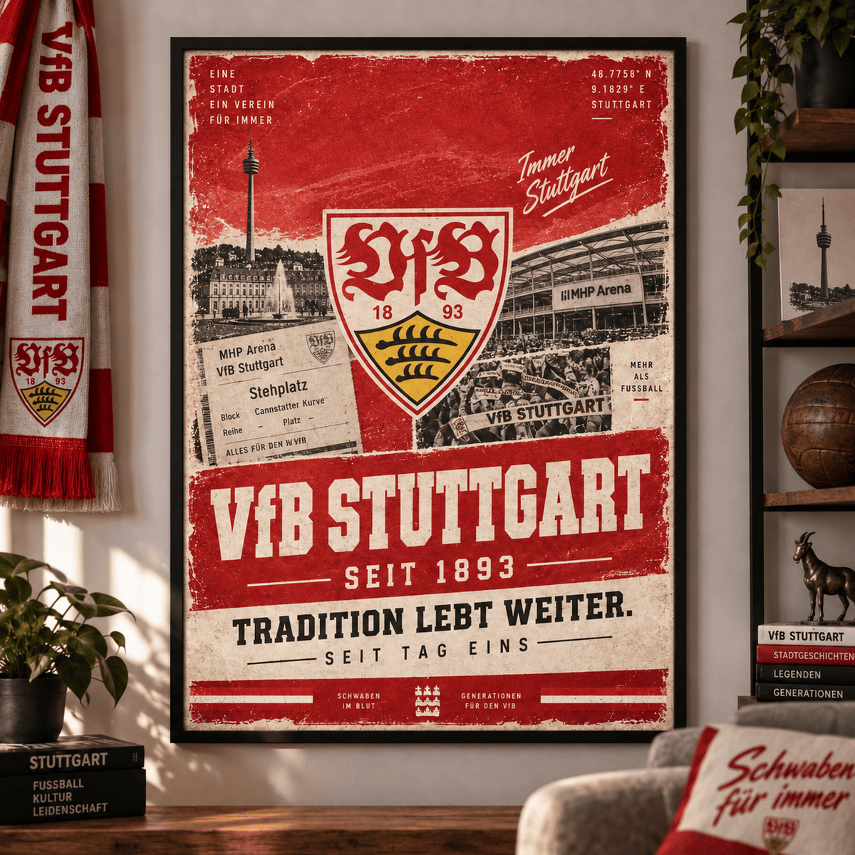 VfB Stuttgart Heritage Wall Art – Vintage Tradition Lives On Poster Print
