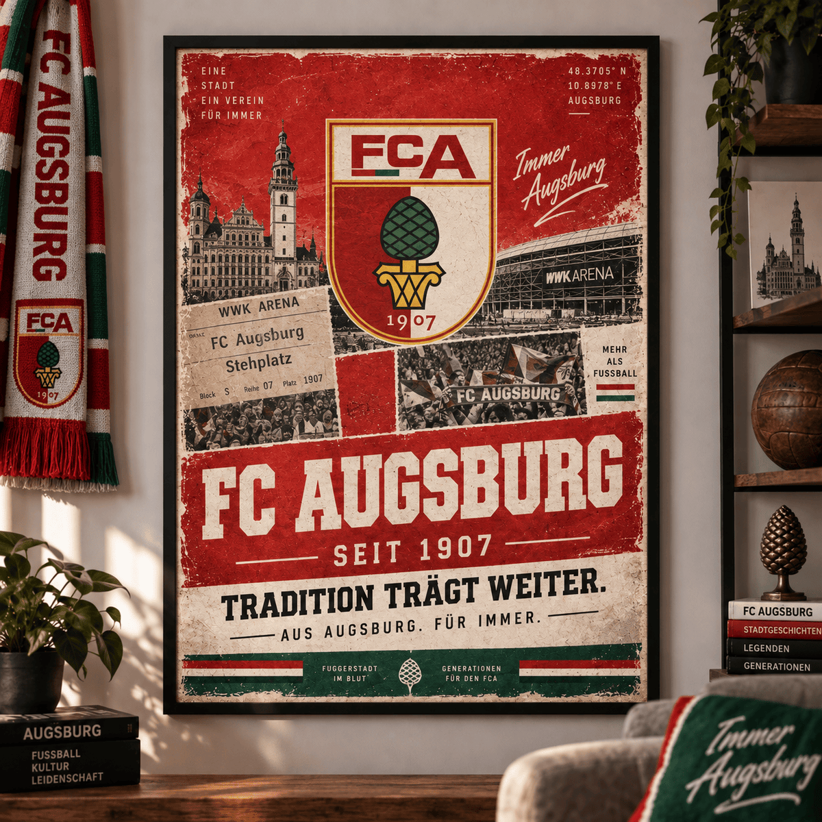 FC Augsburg Heritage Wall Art – Vintage Tradition Lives On Poster Print