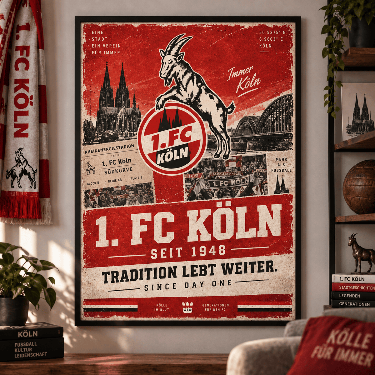 1. FC Köln Heritage Wall Art – Vintage Tradition Lives On Poster Print