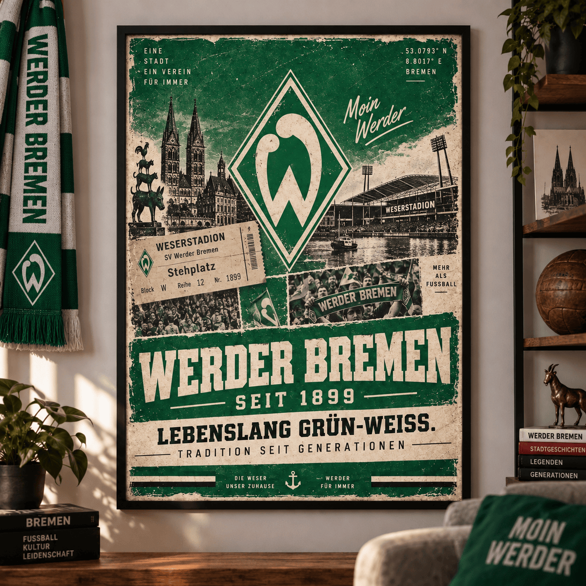 Werder Bremen Heritage Wall Art – Vintage Tradition Lives On Poster Print