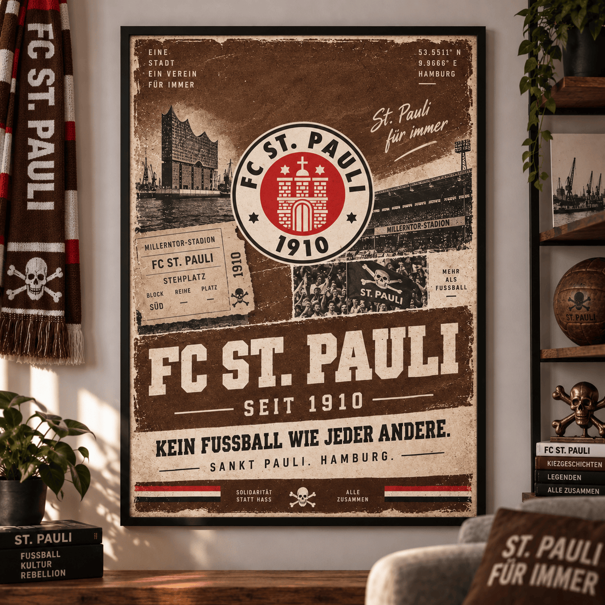 FC St. Pauli Heritage Wall Art – Vintage Tradition Lives On Poster Print