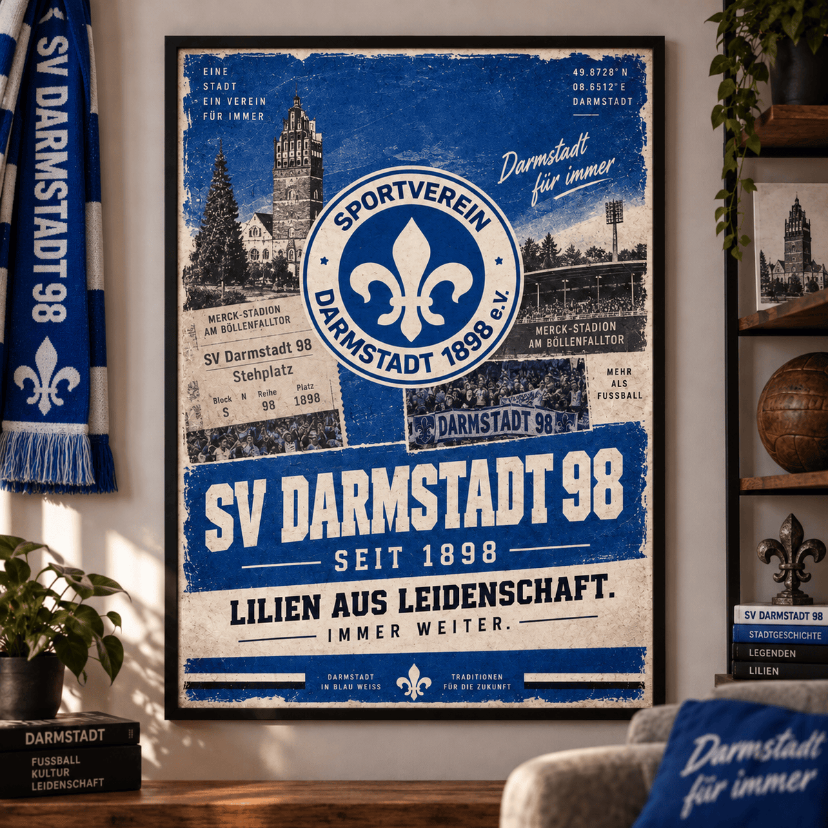 SV Darmstadt 98 Heritage Wall Art – Vintage Tradition Lives On Poster Print