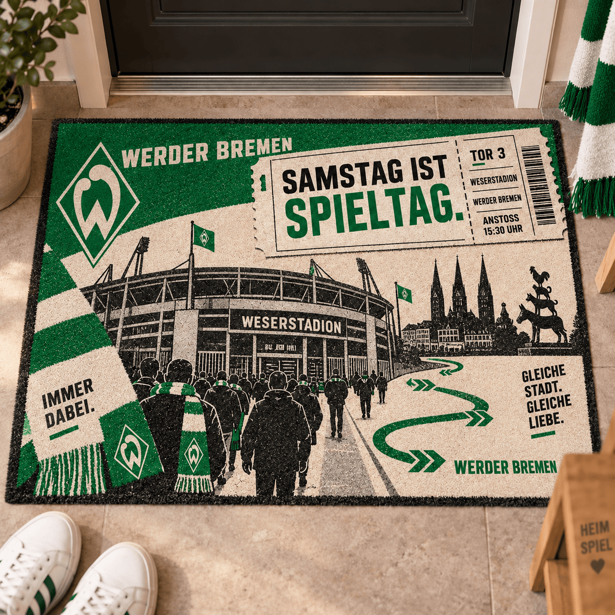Werder Bremen Stadium Ticket Doormat – Football Fan Front Door Rug