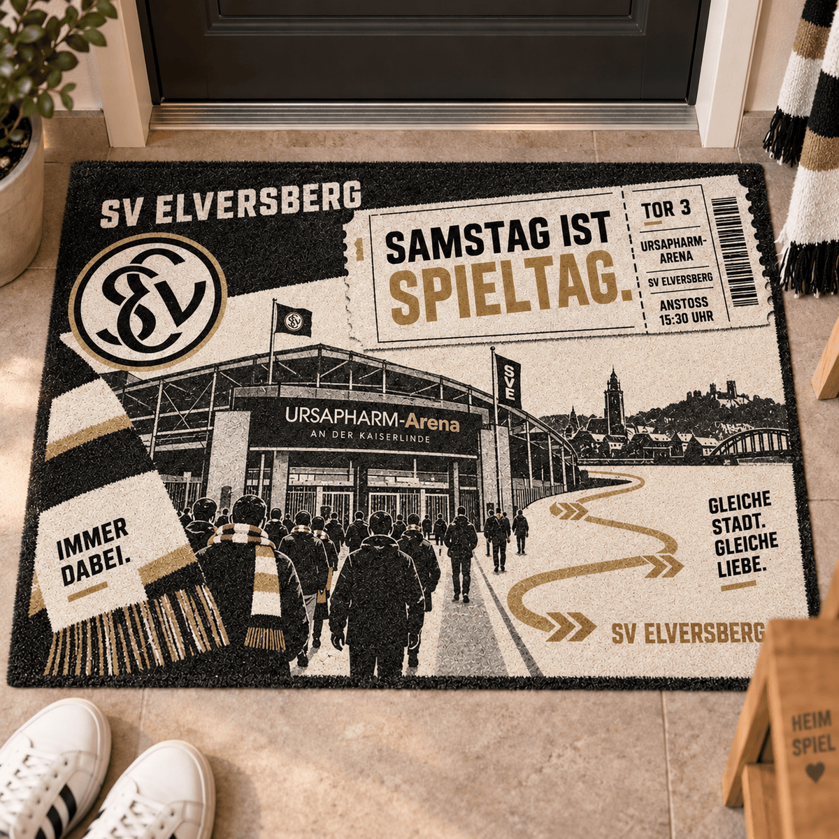 SV Elversberg Stadium Ticket Doormat – Football Fan Front Door Rug