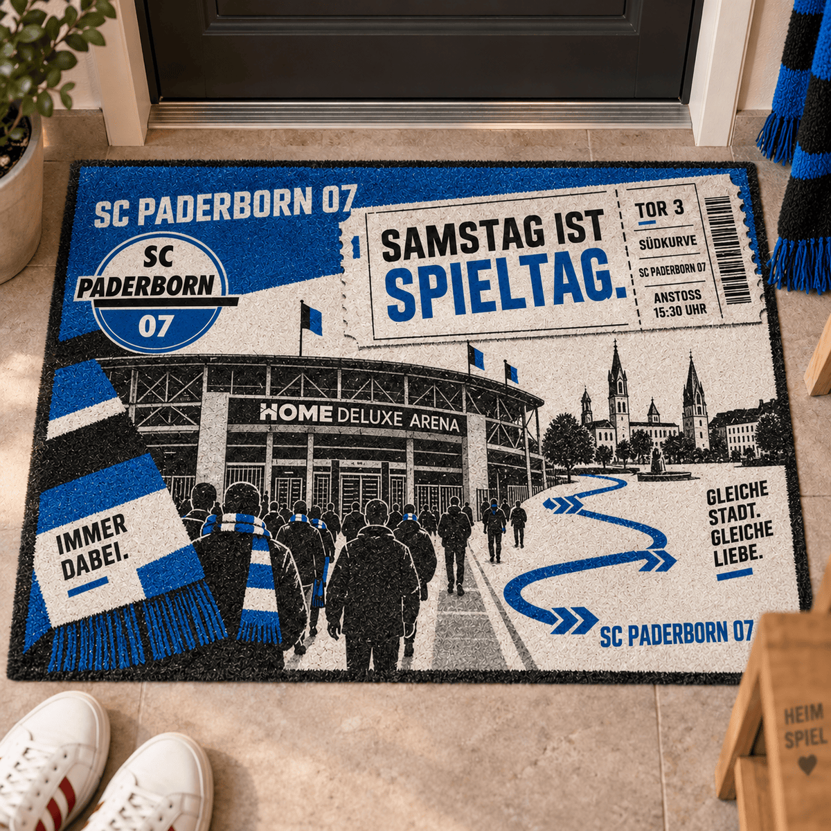 SC Paderborn 07 Stadium Ticket Doormat – Football Fan Front Door Rug