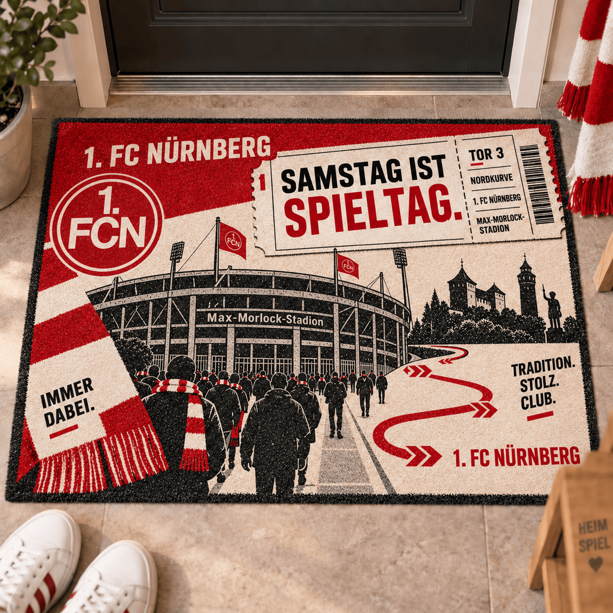 FC Nürnberg Stadium Ticket Doormat – Football Fan Front Door Rug