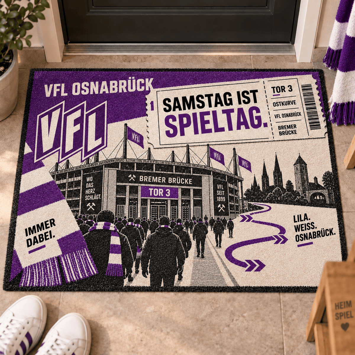 VfL Osnabrück Stadium Ticket Doormat – Football Fan Front Door Rug