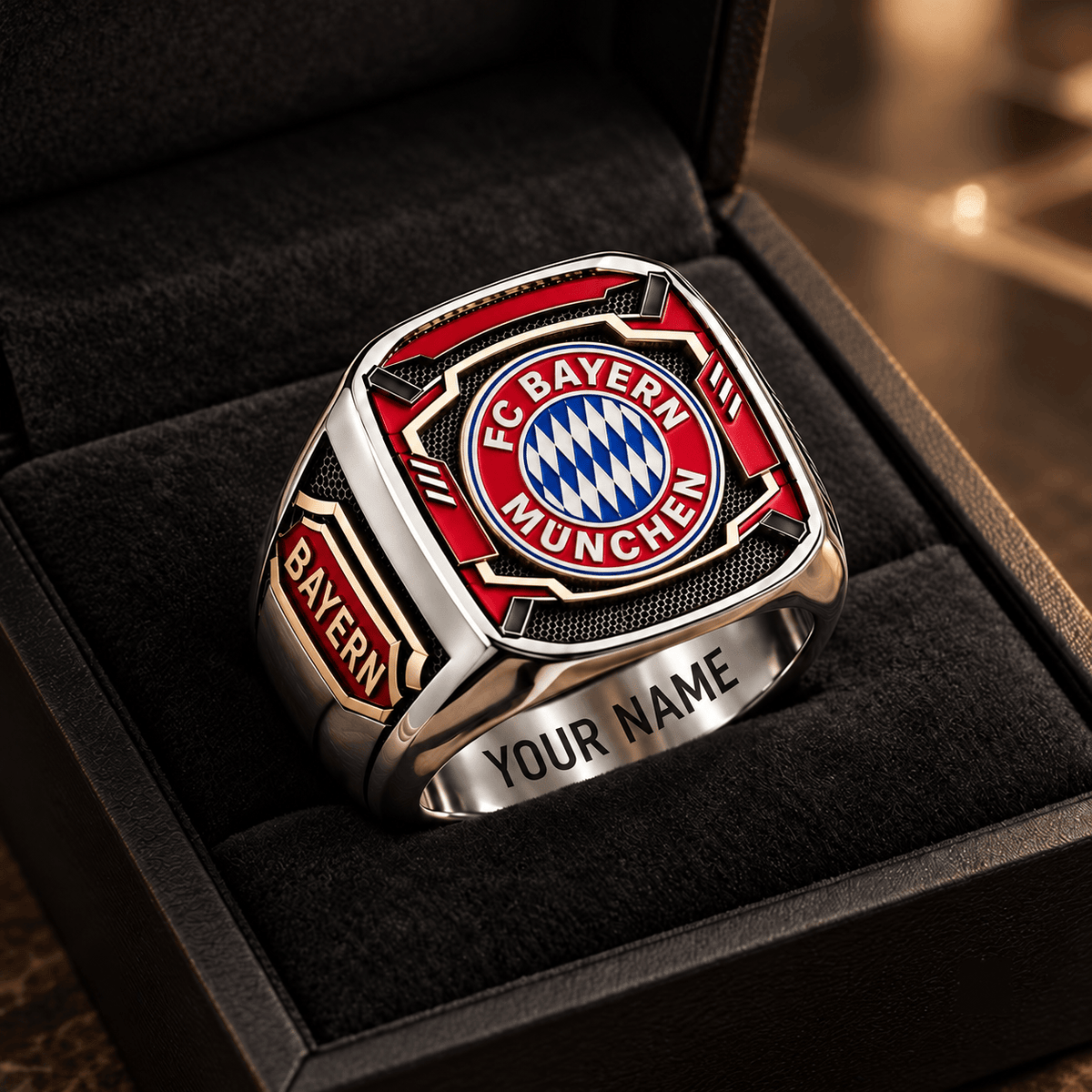 Bayern Munich 3D Fan Signet Ring – Custom Engraved Heavy Metal Band