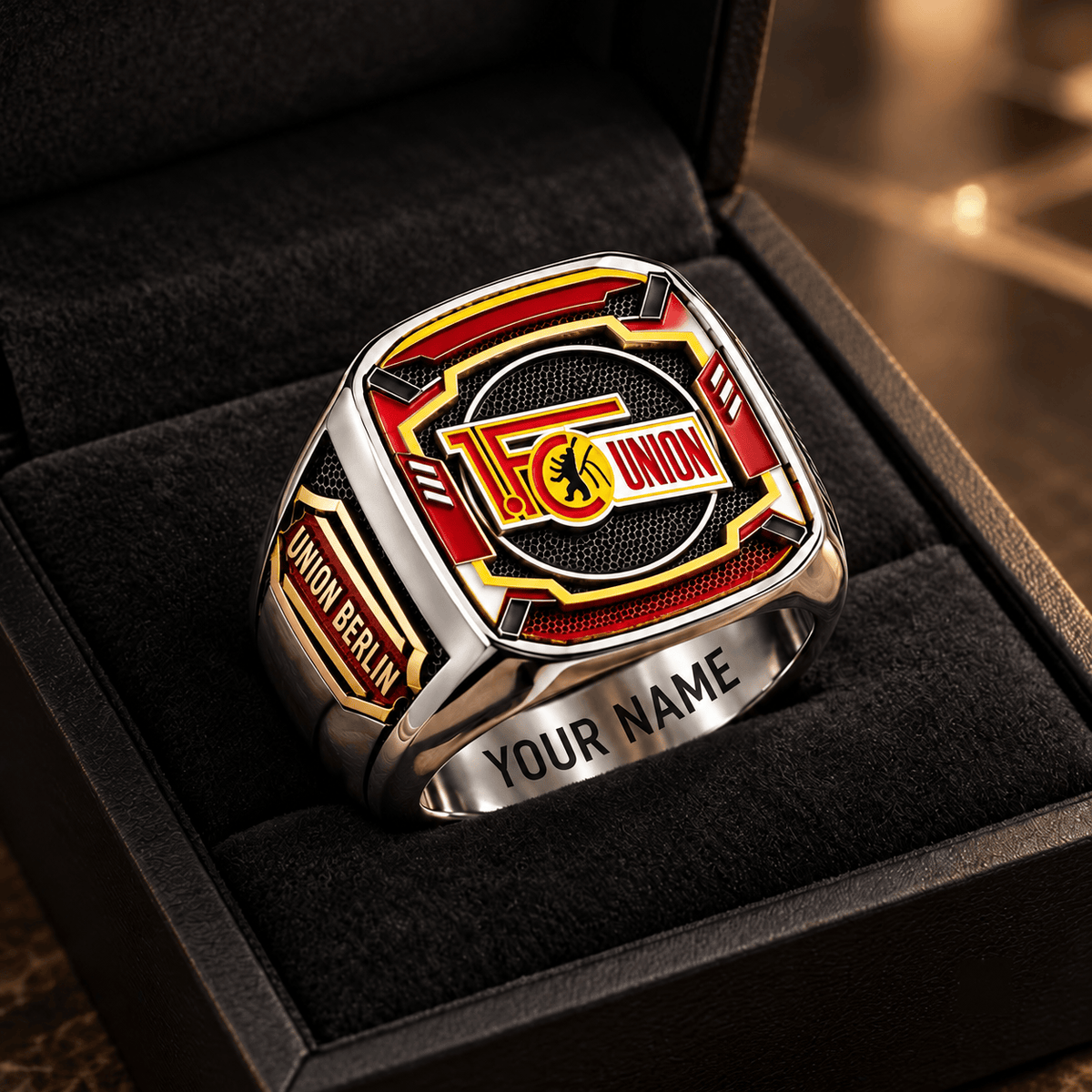 Union Berlin 3D Fan Signet Ring – Custom Engraved Heavy Metal Band