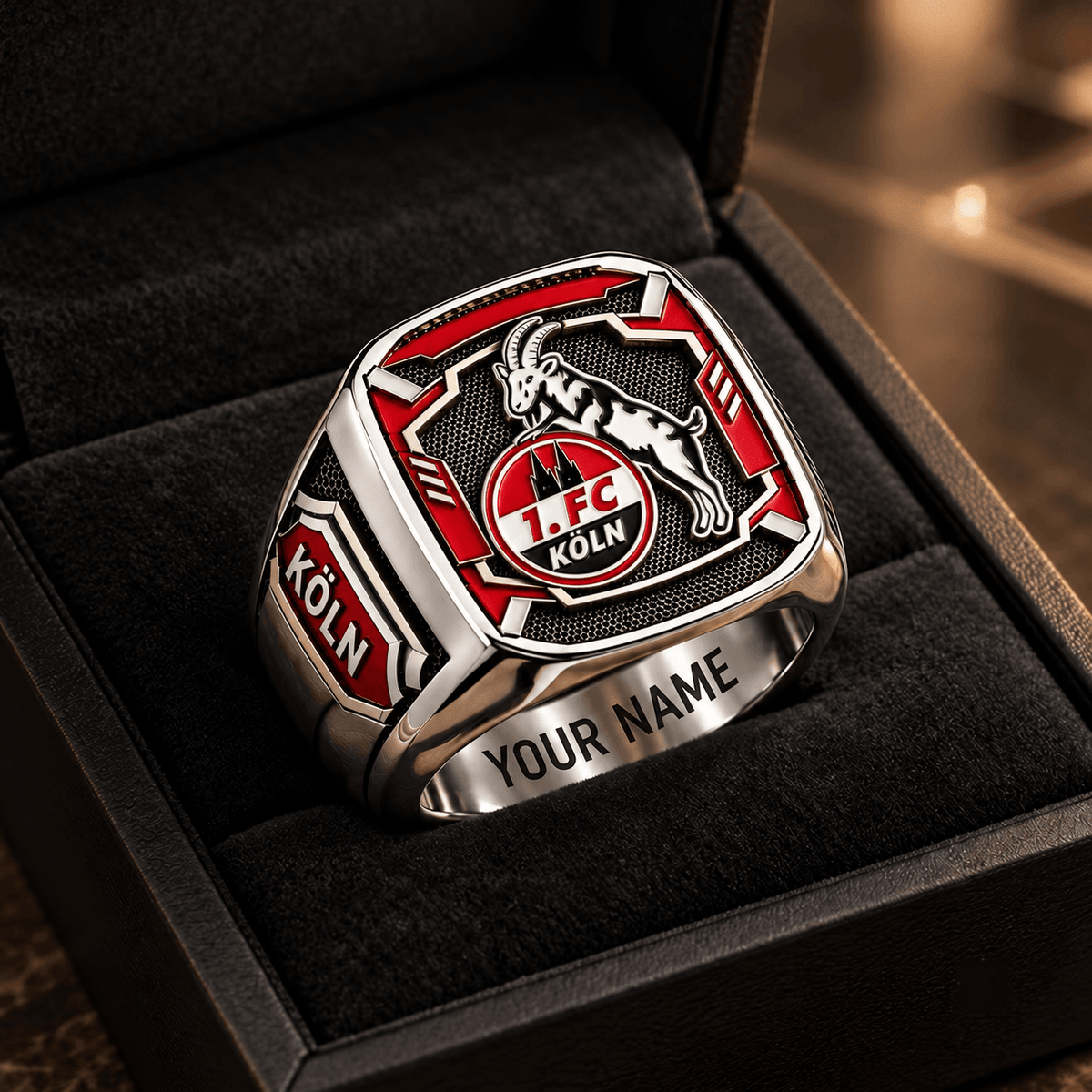 1. FC Köln 3D Fan Signet Ring – Custom Engraved Heavy Metal Band
