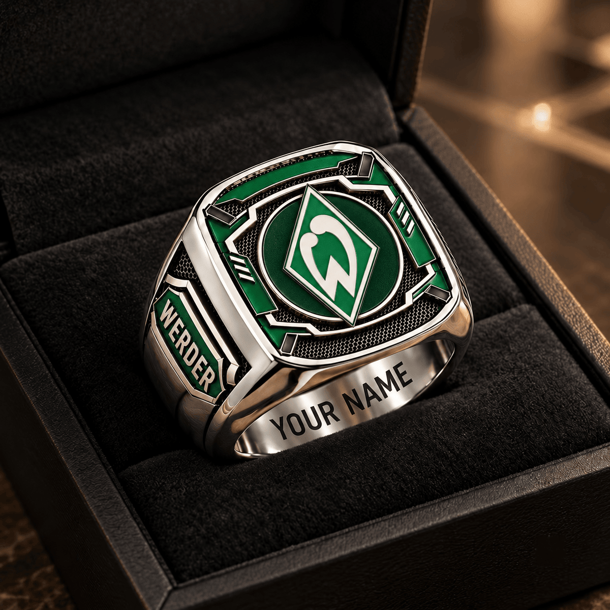 Werder Bremen 3D Fan Signet Ring – Custom Engraved Heavy Metal Band