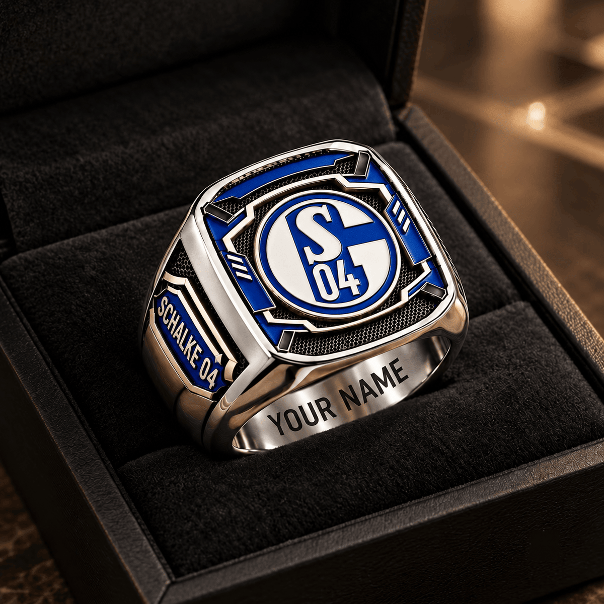 Schalke 04 3D Fan Signet Ring – Custom Engraved Heavy Metal Band