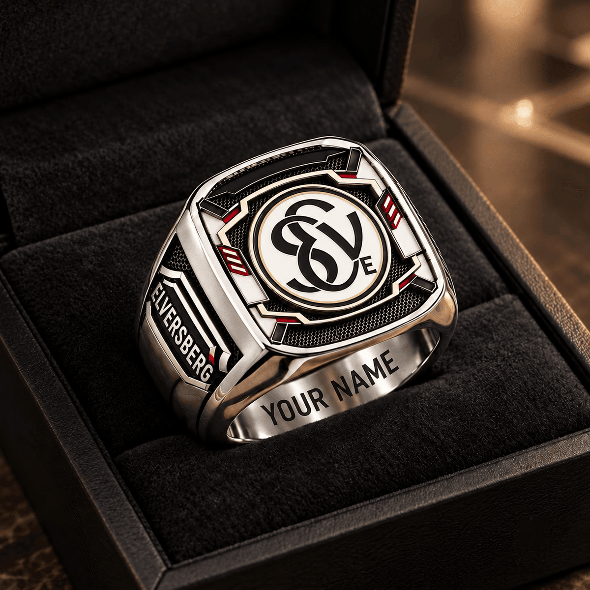 SV Elversberg 3D Fan Signet Ring – Custom Engraved Heavy Metal Band