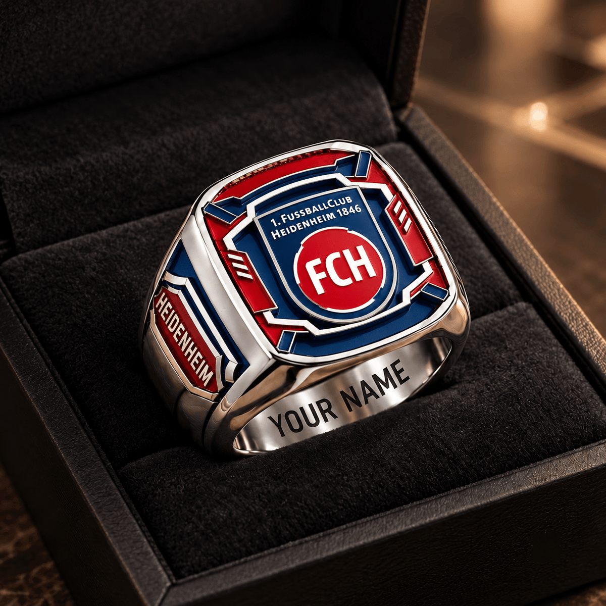 FC Heidenheim 3D Fan Signet Ring – Custom Engraved Heavy Metal Band