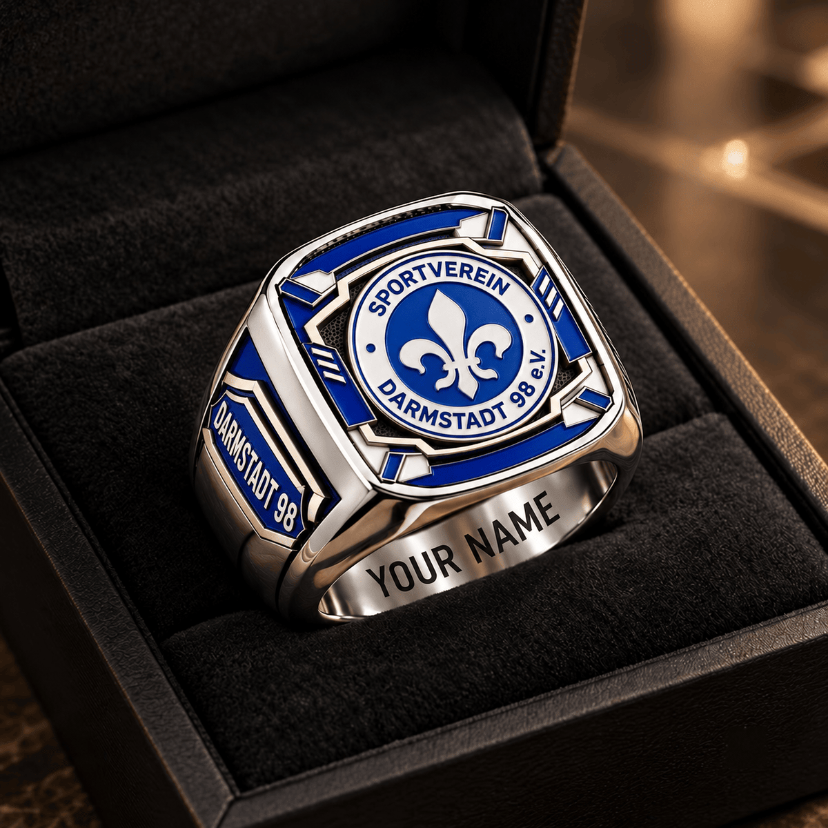 SV Darmstadt 98 3D Fan Signet Ring – Custom Engraved Heavy Metal Band