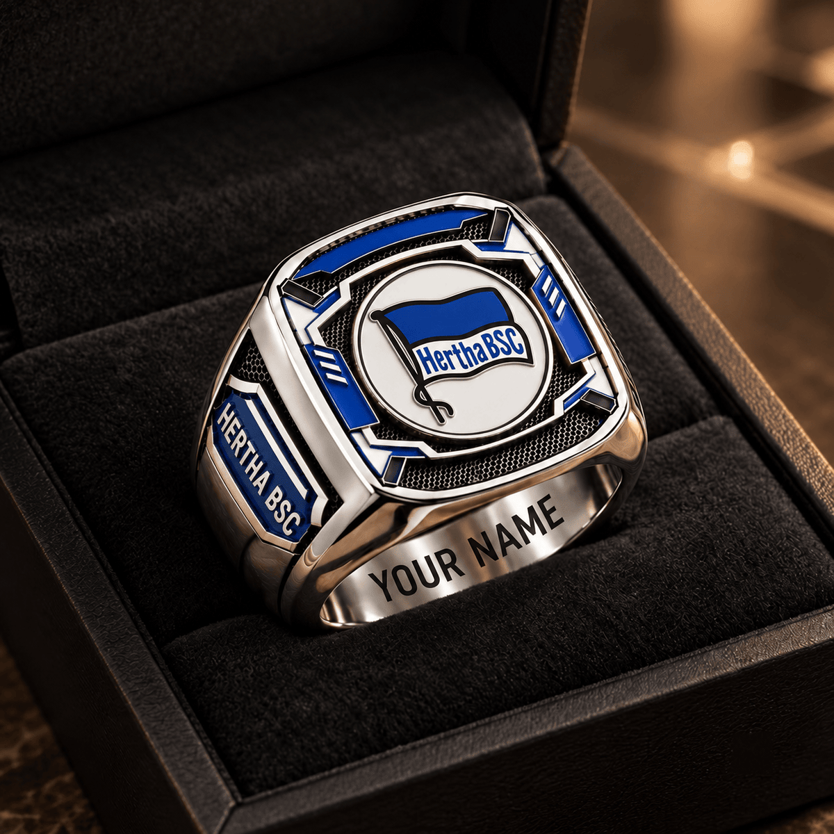 Hertha BSC 3D Fan Signet Ring – Custom Engraved Heavy Metal Band