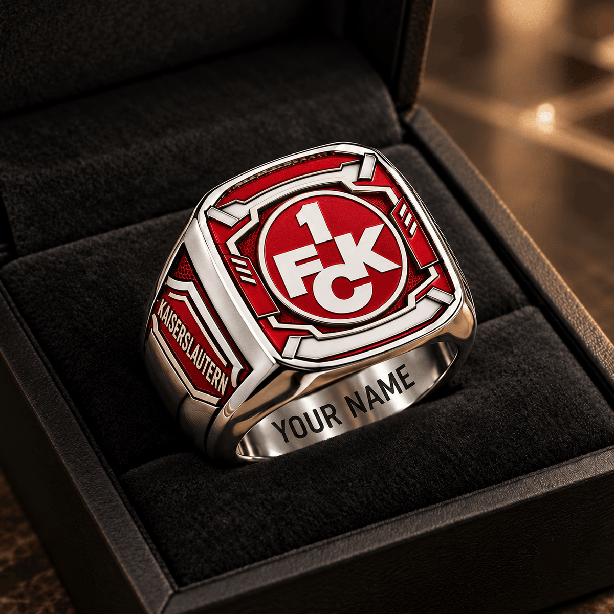 FC Kaiserslautern 3D Fan Signet Ring – Custom Engraved Heavy Metal Band
