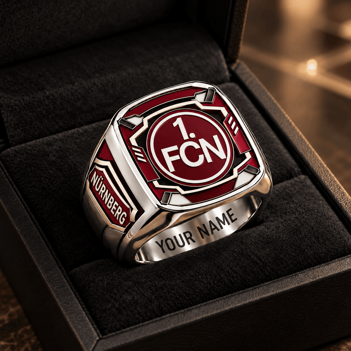 FC Nürnberg 3D Fan Signet Ring – Custom Engraved Heavy Metal Band